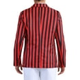thumbnail image 3 of Blazers a rayas INSPIRE CHIC para hombres, chaqueta de traje de doble botonadura con solapa de pico, rayas de negocios en rojo y negro, 3 of 6