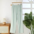 thumbnail image 5 of Women's Pajama Pants, Soft Modal Cotton Blend, Tie Waist with Side Pockets, Printed Full Length Loungewear, Casual Home and Outdoor | TruHer,Green L, 5 of 7