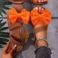 thumbnail image 2 of Orange Women'S Slide Sandals Bow Decor Open Toe Flat Comfortable Casual Sweet Style Summer Daily Wear Lightweight Indoor Outdoor Home Beach Shoes Size 39, 2 of 9