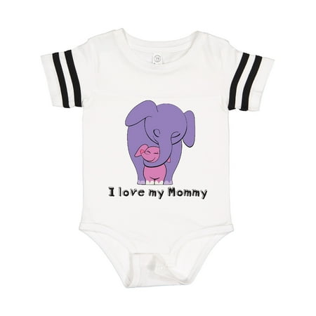 

Inktastic I Love My Mommy Elephant Purple Pink Gift Baby Girl Bodysuit