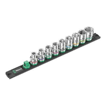 Wera Tools 05005480001 - Magnetic Socket Rail B Imperial Zyklop Socket Set, 1/2'