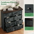 thumbnail image 3 of Papajet 42" Farmhouse 8 Drawer Dresser with Storage Drawers, Living Room Organizer, Dark Blue, 3 of 7