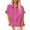 Hot Pink, variant on Posijego Womens Summer Linen Tops Short Sleeve Collared Button down Shirts Business Casual Work Office Blouses