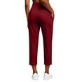 thumbnail image 5 of BUIGTTKLOP Women's Golf Pants High Waist Straight Leg Dress Pants Slim Fit Stretch Ankle Length Business Casual Work Pants, 5 of 8