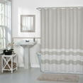 thumbnail image 1 of Hometrends Textured Waffle Stripe Fabric Shower Curtain, 1 of 6