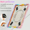 thumbnail image 6 of Dteck Case for iPad Pro 13 inch M4 2024,Heavy Duty Armor Shockproof Kids Case with Rotating Stand & Hand/Shoulder Strap for iPad Pro 13-in. (M4),Colorful/Pink, 6 of 7