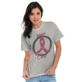 thumbnail image 2 of Breast Cancer Awareness Peace Sign Women's Graphic T Shirt Tees Brisco Brands S, 2 of 2