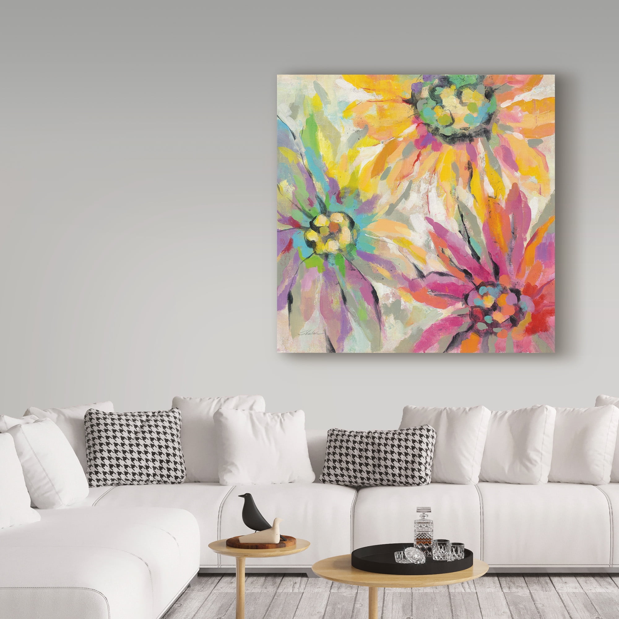 Neon Floral' by Silvia Vassileva 2 Piece Painting Print on Canvas Set