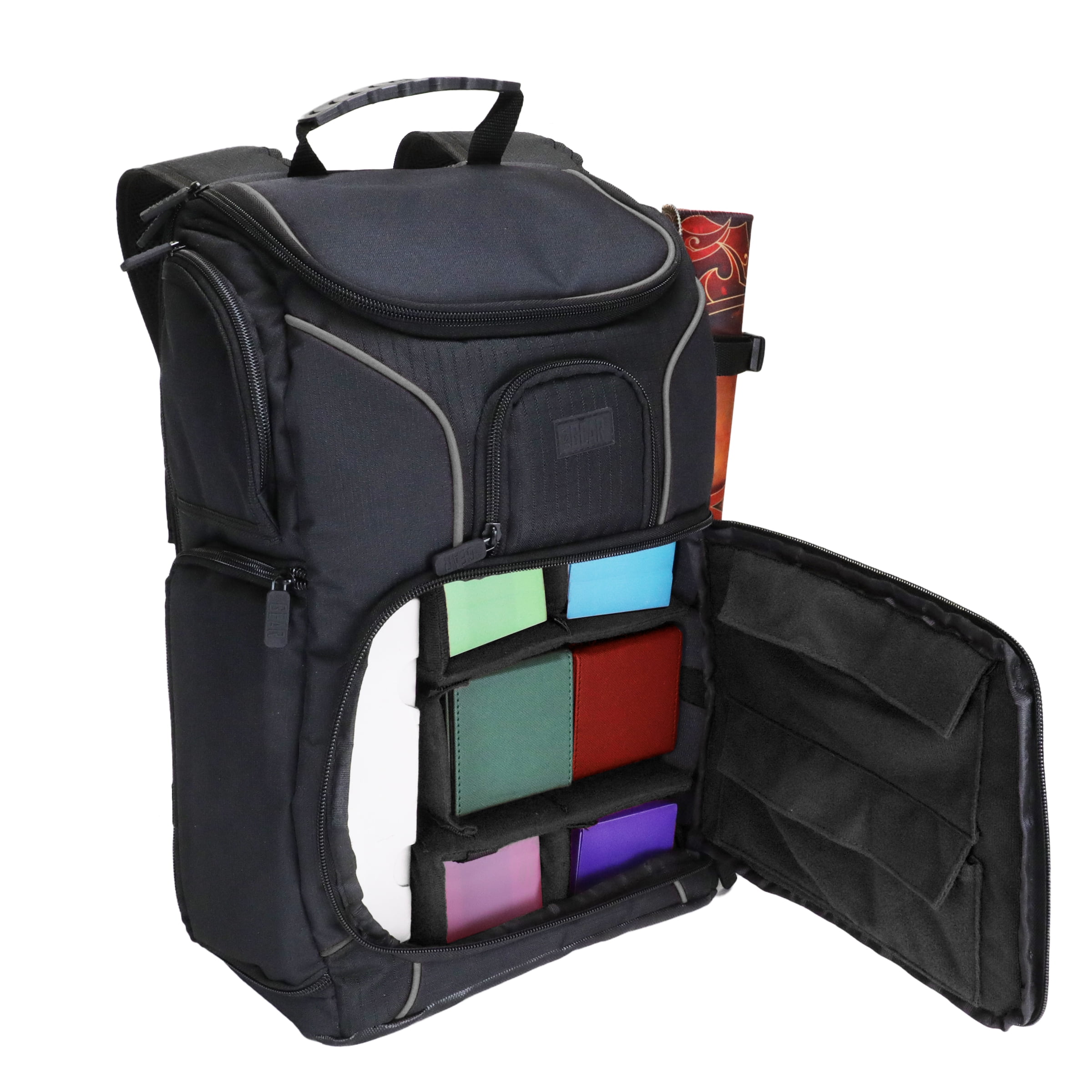 USA Gear MTG Backpack Compatible with Magic the Gathering, Playmat, Customizable Interior (Orange)