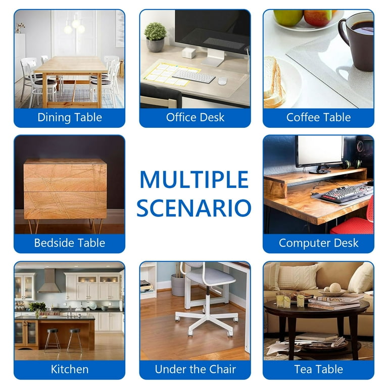 Tripumer Clear Desk Pad Clear Desk Protector Mat 16 x 24 inch Transparent Table Protector Clear Desk Cover Protector for Coffee Table Writing Desk Clear Walmart