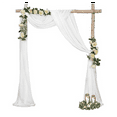thumbnail image 2 of 5X Wedding Arch Draping Fabric 1 Panel 29.5Inch X 19.6Ft White Sheer Chiffon Curtain Drapes for Wedding Ceremony, 2 of 6