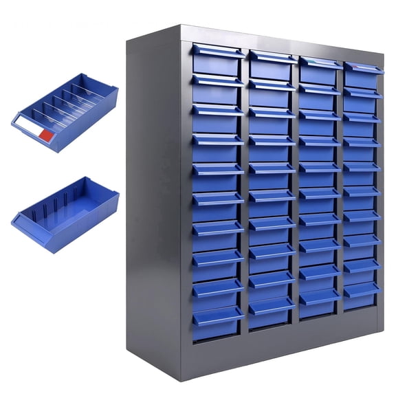 40 Drawers Parts Cabinet, Nut Bolt Hardware Storage Cabinet, Bolt Bin with Blue ABS Plastic Drawers for Household Industrial Garage Spaces