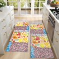 thumbnail image 4 of Kitchen Rugs Sets Of 2,Pioneer Flower Floral Print Pattern Anti Fatigue Kitchen Mat Rugs Non Slip Washable,Decorative Kitchen Floor Mats for Kitchen,Sink,Laundry,17"X47", 4 of 5