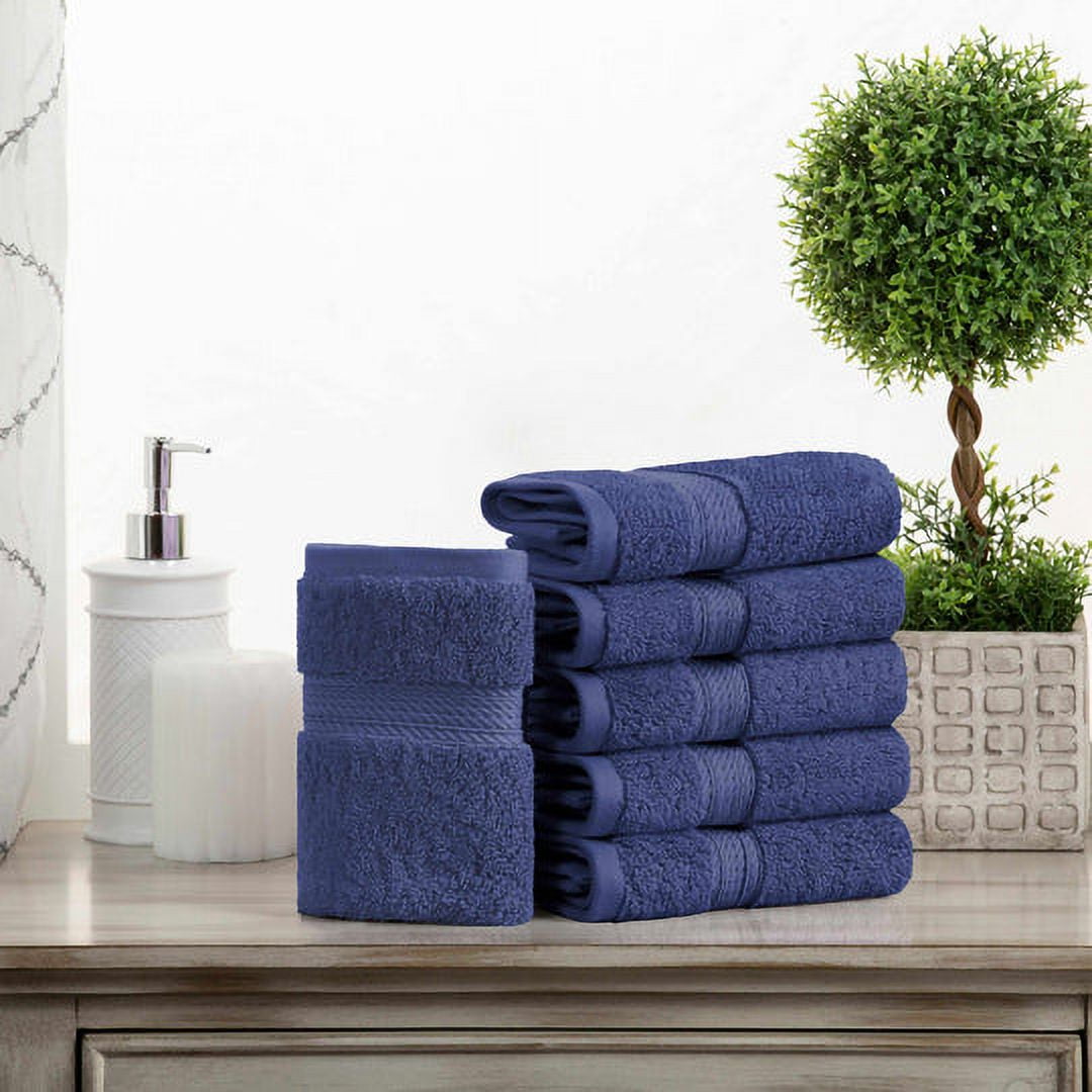 Egyptian Cotton 900 GSM Hotel Quality 6-Piece Face Towel Set Navy Blue