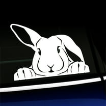 Peeking Bunny - Vinyl Decal - Choose Color - [WHITE]