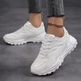 thumbnail image 5 of Willtoo Women’s White Faux Leather Platform Sneakers, Lace‑Up Casual Chunky Sole Walking Shoes, Non Slip Comfortable Fashion Daily Sports Shoes, 5 of 5