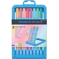 thumbnail image 2 of Schneider Slider Edge Pastel XB (Extra Broad) Ballpoint Pen, 1.4 mm, Light Blue Barrel, Assorted Ink Colors, Adjustable Case Stand of 8 Pens (152289), 2 of 7