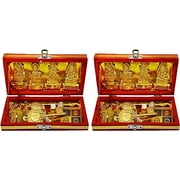 PARIJAT HANDICRAFT Brass Sri Dhan Laxmi -Kuber Bhandari Yantra for Diwali puja and Gift Purpose Pack of 2