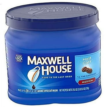 PACK OF 6 - Maxwell House Medium Roast Half Caffeine Ground Coffee, 25.6 Oz