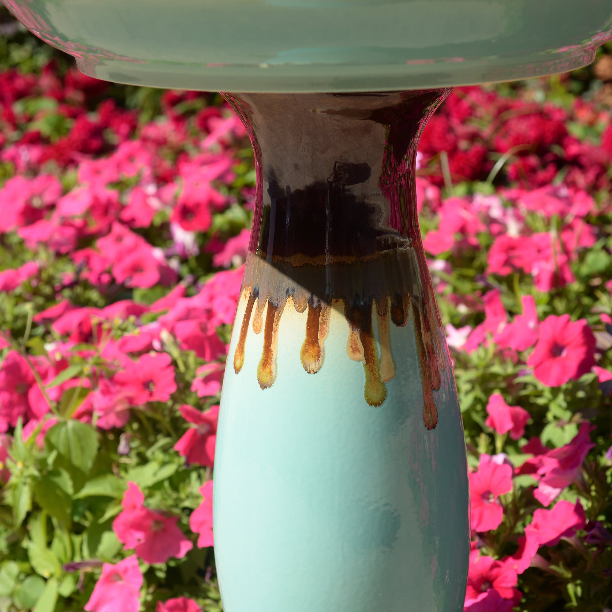 Ceramic Birdbath - Tranquil Blue Oasis