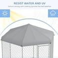 thumbnail image 5 of PawHut 9.2' x 8' x 7.7' Dog Kennel, Outdoor Dog Run with Waterproof, UV Resistant Roof for Medium and Large-Sized Dogs, Silver, 5 of 9