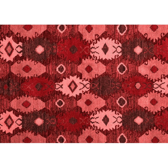 Ahgly Company Indoor Rectangle Abstract Red Modern Area Rugs, 7' x 10'
