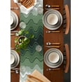 thumbnail image 2 of Sage Green Ombre Stripe Table Runner 48 Inches, Abstract Summer Beach Coastal Bed Runner Dresser Scarves Tabletop for Indoor Outdoor Parties/Ceremony/Banquet, 13" x 48", 2 of 8