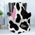thumbnail image 4 of Cow Print Soft Flannel Fleece Throw Blanket, Camouflage Hide Skin Pattern in Pastel Color Shades Heart Shape Moo, Cozy Plush for Indoor and Outdoor Use, 50" x 60", Pink Black White, by Ambesonne, 4 of 5