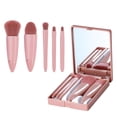 thumbnail image 1 of Travel Makeup Brush Set 5PCS Mini Makeup Kit Portable Complete Function Cosmetic Brushes Kit Cheap Makeup Brush Kit Cute Makeup Brush for Eyeshadow, Powder, Foundation, Blush(5pcs+Mirror) Mini Travel, 1 of 5