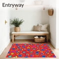 thumbnail image 3 of ODIKA 2'x3' Machine Washable Non-Slip Area Rug, Alphabet Explorer Featuring Vibrant Letter Blocks and Playful Icons High Traffic Rug with Pad, Red, 684380, 3 of 8