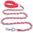 thumbnail image 1 of Chew Proof Dog Leash 5.5ft Heavy Duty Dog Leashes Metal Pet Chain Lead With Soft Rope Handle For Medium Large Dogsred,s (10lb-35lb), 1 of 5