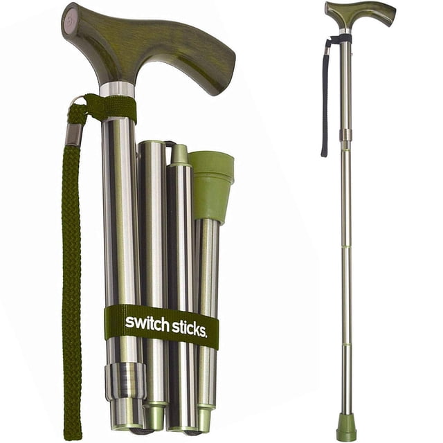 Bastón Switch Sticks para hombre o mujer, plegable y ajustable de 32 a 37 pulgadas, compatible con FSA y HSA, Huntington