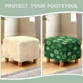 thumbnail image 6 of SCRAWLGOD St. Patrick's Day Four Leaf Clover Stripe Print Dark Green Ottoman Cover Square - Stretch Square Ottoman Cover - Foot Stool Covers Rectangular with Elastic Bottom, 6 of 7