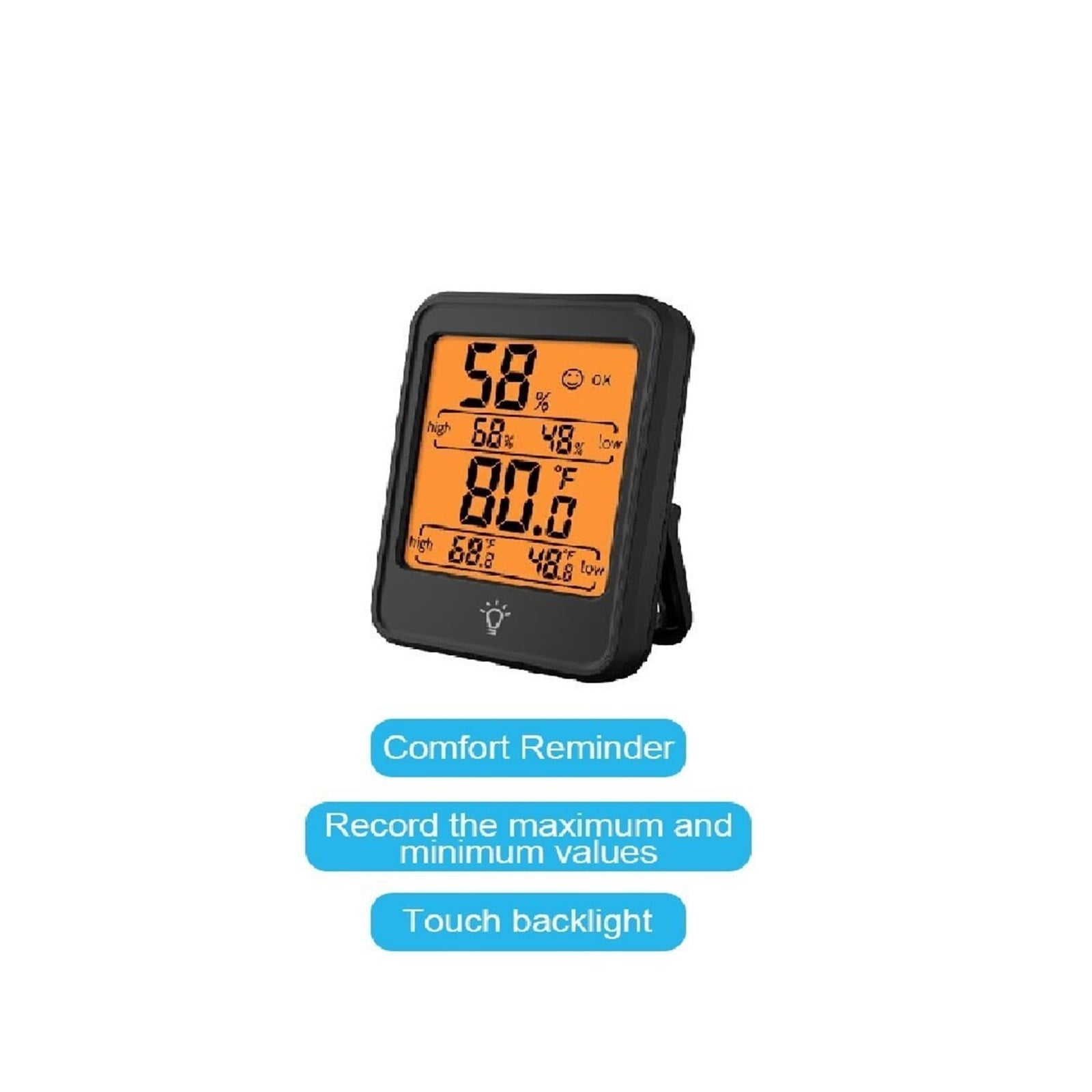 LCD Digital Hygrometer Room Thermometer with Stand Portable House Office Temperature Monitor ,Simple Operation