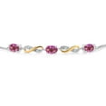 thumbnail image 2 of Gem Stone King 1.53 Ct Oval Pink Mystic Topaz 925 Silver and 10K Yellow Gold Lab Grown Diamond Adjustable Infinity Bracelet for Women Mother's Mom Wife Her, 2 of 3
