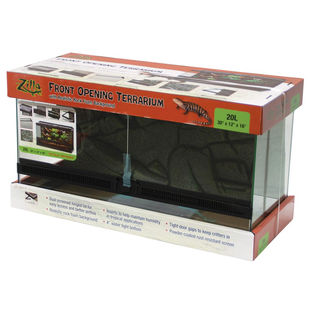 Zilla FrontOpening Glass Terrarium 20L (30x12x16")