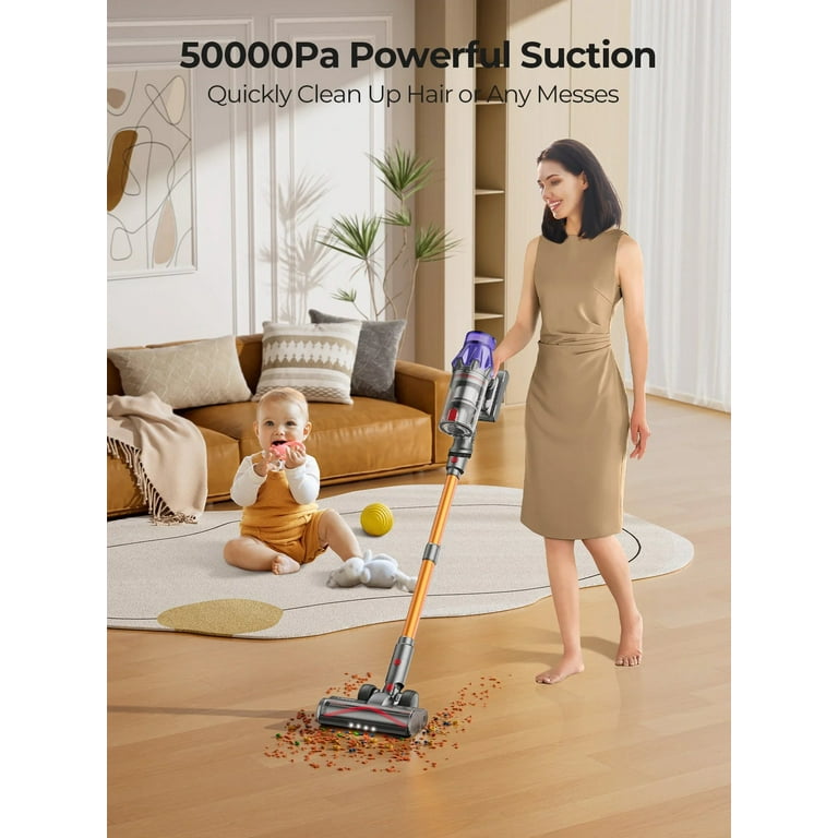 Laresar v7 Smart Cordless Vacuum Cleaner 500W 50KPA Suction Handheld Home Appliance with Removable Battery Dust Cup Walmart