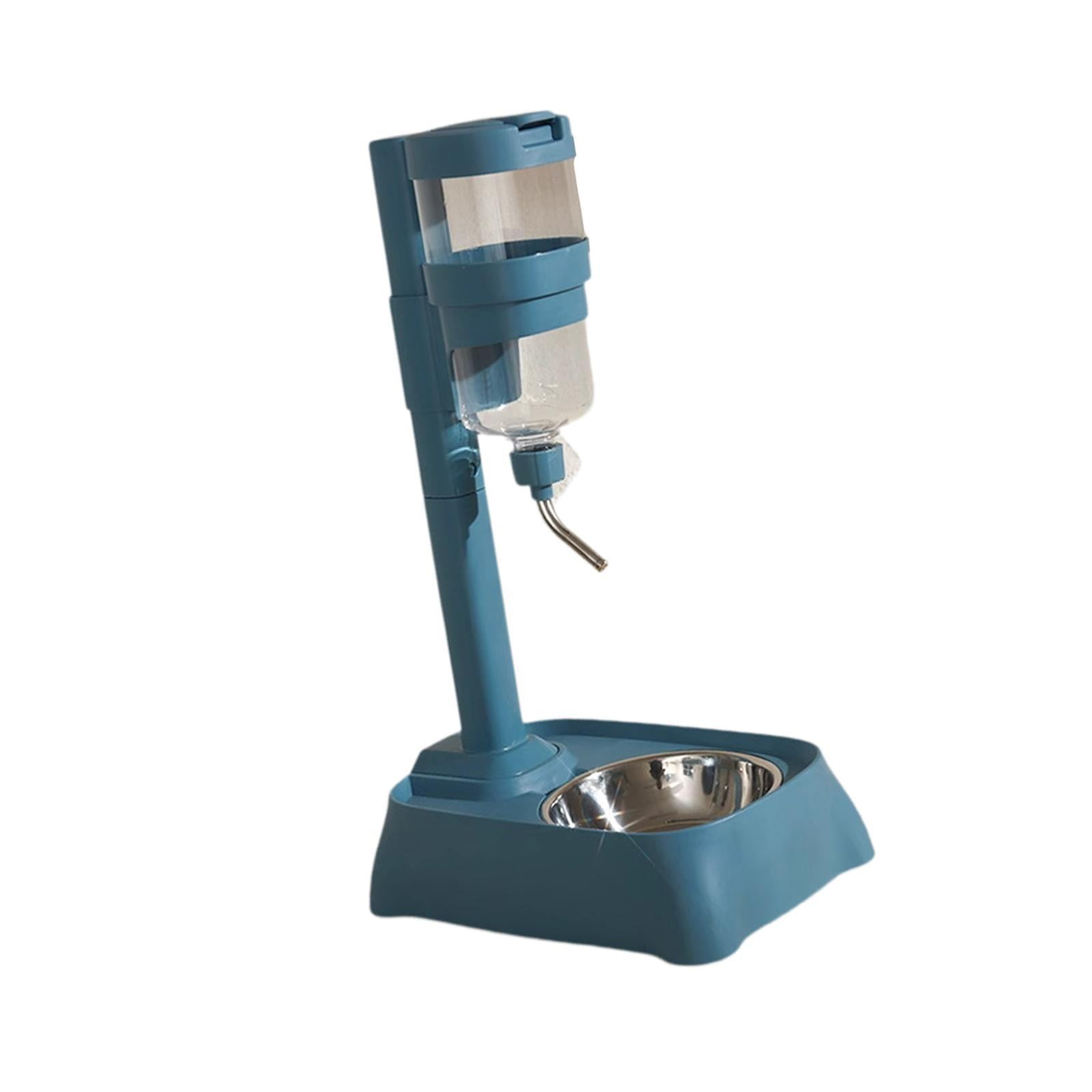 Serenable Pet Feeder Waterer Cat Dog Bowl Feeding Station Multifunctional Automatic Food Feeder Water Bottle Stand for Small Animal Cat blue