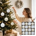 thumbnail image 3 of 16-Piece Christmas Ball Ornaments Set, Christmas Tree Ornaments, Electroplated Plastic Baubles with Hanging Loops for Tree Wreath Home Holiday Decor(White+Yellow), 3 of 7