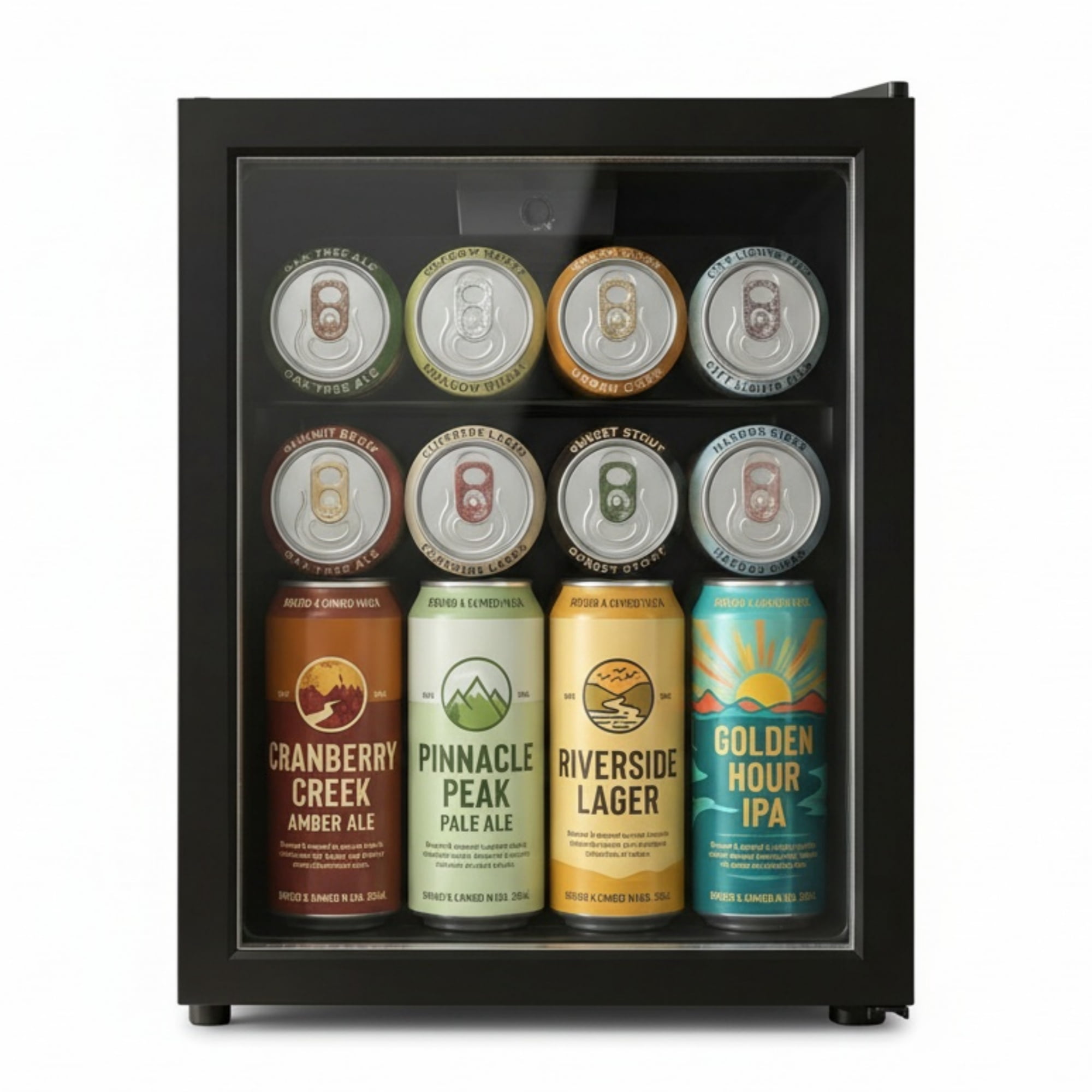Ktaxon 46 Can Beverage Refrigerator Cooler, 1.0 Cu.Ft. Mini Fridge with Double Layer Glass Door & Adjustable Shelf for Home