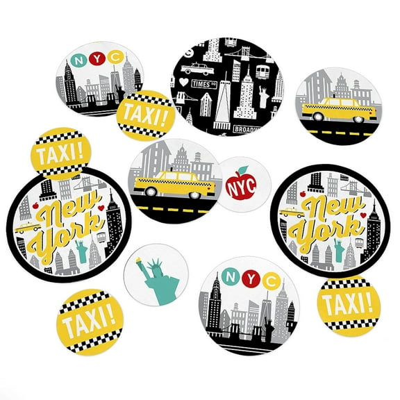 Big Dot of Happiness NYC Cityscape - New York City Party Giant Circle Confetti - Party Decorations - Large Confetti 27 Count