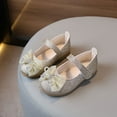 thumbnail image 2 of Quealent Girls Mary Jane Dress Shoes Low Heel Glitter Patent Bow Kids Party Wedding Flower Girl School Shoes(Toddler/Little/Big Kid) Gold for Size 8.5, 2 of 7