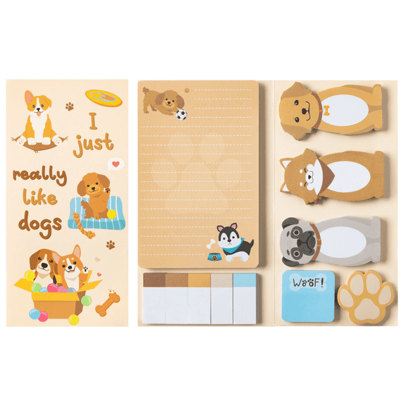 GROBRO7 I Just Really like Dogs Sticky Notes for Recording Marker Lis,t Self-adhesive Note Pad,1pack