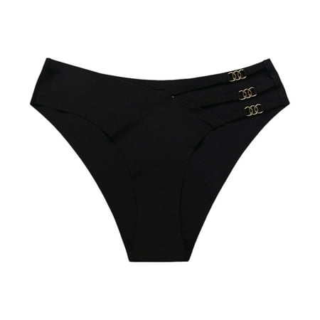 

Gubotare Women Underpants Briefs Womens Lace Panties Thin Strap Transparent Seamless Panties Black L