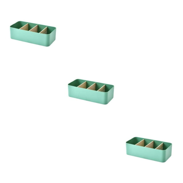 kurtrusly Storage Box Strong Practicality Wide Application Detachable Partition Large Capacity Plastic Storage Box Ladder Layered green Rectangular 3Set