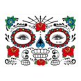 thumbnail image 1 of Pegatinas de tatuaje facial de Halloween del Día de los muertos, tatuaje temporal impermeable, fiesta de disfraces, Festival, maquillaje, cuerpo, brazo, decoración, 1 of 3