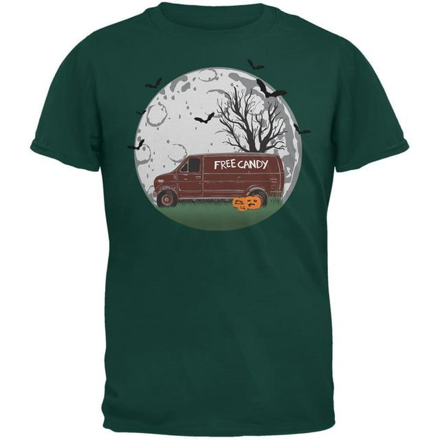 T-Shirt Adulte Vert Forêt avec Bonbons d'Halloween