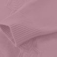 thumbnail image 4 of ManxiVoo Elegant Stand Collar Knit Sweater For Women Semi High Neck Lightweight Pullover Long Sleeve Soft Layering Staple XXXL Size Light Pink, 4 of 7