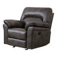thumbnail image 3 of Furniture of America Rhome Upholstered Indoor Faux Leather Glider Recliner, Dark Gray, 3 of 6