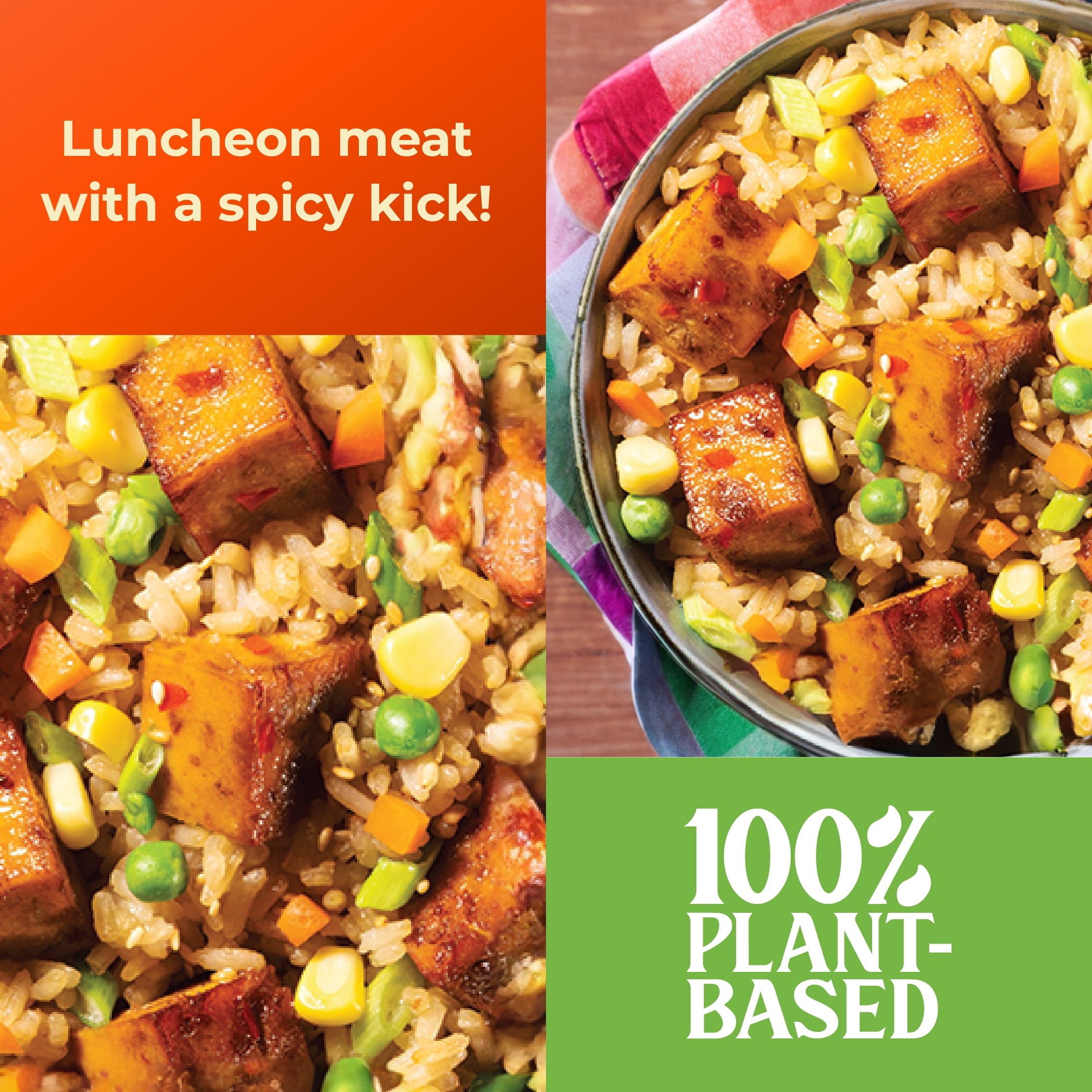(2 pack) unMEAT Plant-Based Luncheon Meat Hot & Spicy Can, 11.6oz